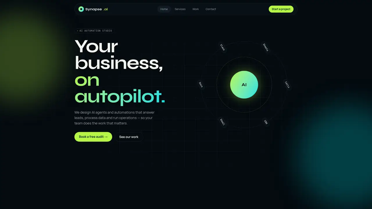 Live demo website for Synapes, a ai automation